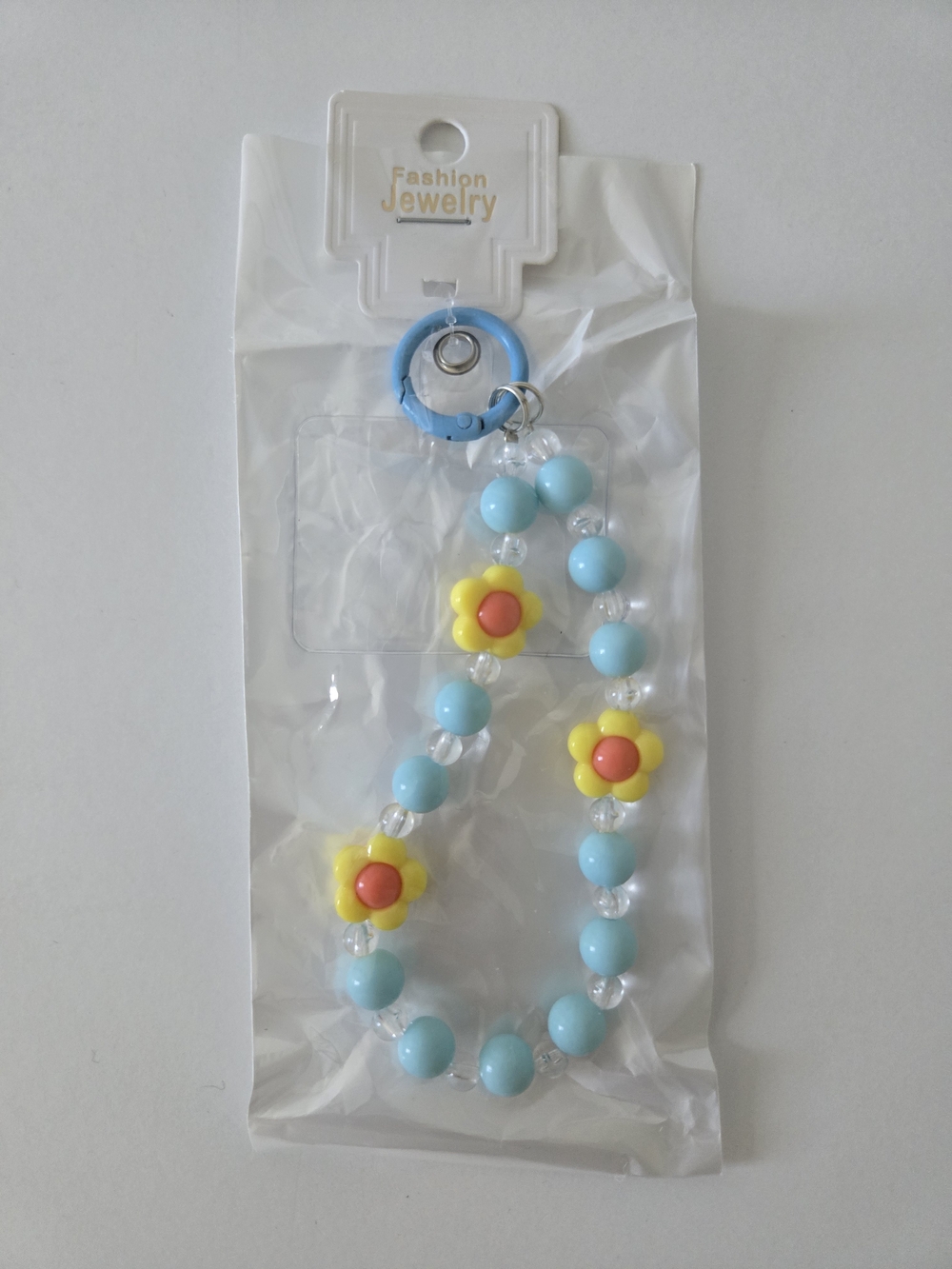 🌼🔵🌼 Y2K Beaded Blue & Yellow Daisy Flower Charm Phone Wristlet Strap Lanyard - Picture 3 of 6